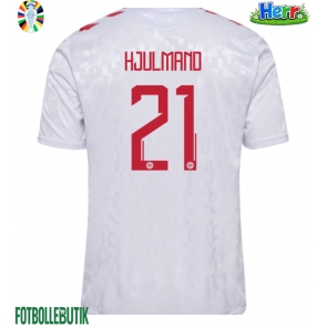 Danmark Morten Hjulmand #21 Bortatröja EM 2024 Kortärmad